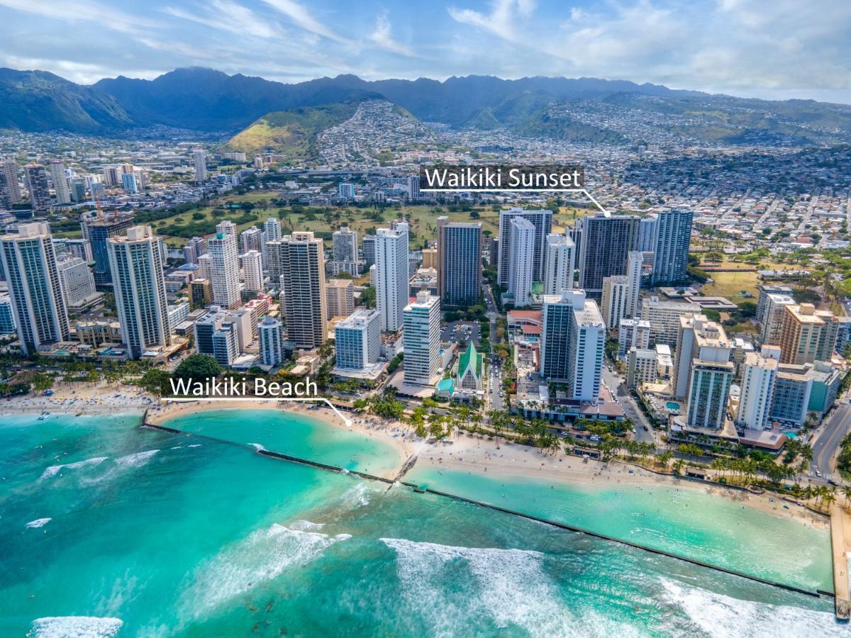 הונולולו Waikiki Sunset Mountain View Near Beach With Parking מראה חיצוני תמונה